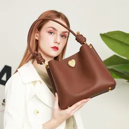 Bag Luxury Designer Genuine Leather Women's Handbag Bucket For Women High Quality Retro Crossbody Bags 2024 Bolsa Feminina Luxo