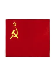 I lager 3x5ft 90x150cm hängande röd cccp union av sovjetiska socialistiska republiker USSR -flagga och banner för firande dekoration7478502