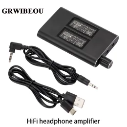 Amplificador Grwibeou fone de ouvido amplificador 16150 ohm hifi evido amplificador de áudio ajustável com cabo de jack de 3,5 mm para tocador de música telefônica