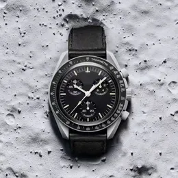 Bioceramiczne ome gaxsw atch moonswatch planeta luksusowe męskie zegarek pełna funkcja chronograph Quarz Mission to Moon 42mm Limited Edition Master WristWatches