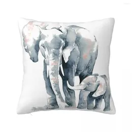 Kudde Mor och baby Elephant Throw Pudowcase Julkudde för soffa