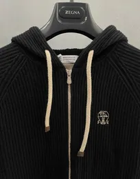Erkekler Hoodie Brunello Sweater Kaşmir Ceket Cucinelli Kapşonlu Sonbahar Uzun Kollu Gündelik 8729009