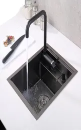 black Hidden Kitchen sink Single bowl Bar Small Size sink Stainless Steel Balcony sinks Concealed black kitchen sink Bar8375830