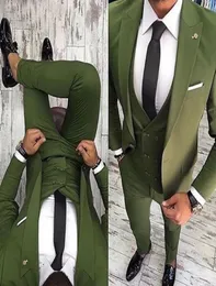 2018 Son Count Pant Tasarımları Yeşil Tek Yemeli Zirve Yokslu Erkekler Takım Slim Fit 3 Parça Smokin Damat Tarzı Takımlar Özel Prom PA7542913