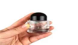 30ML Empty Cosmetic Packaging Refillable Vials Round Black White Lid Transparen Glass Perfume Spray Bottle 10piecesLot5141228