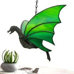 Decorative Flowers Garden Dragon Decoration Climbing Grotesque Green Statue Realistic Pendant For Fence Patio Porch