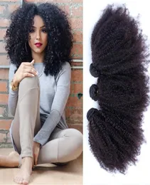 10quot30quot 3pcs lot peruvian Afro Kinky Curly Hair Weave Natural Color Peruvian Peruvian Hush Hair Extensions Afro Kinky Curly Hair5057033