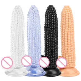 Corn Dildo Erotic Soft Jelly Strong Suction Cup Anal Butt Plug Realistic Penis G-Spot Orgasm Sexiga leksaker för kvinnlig vuxen