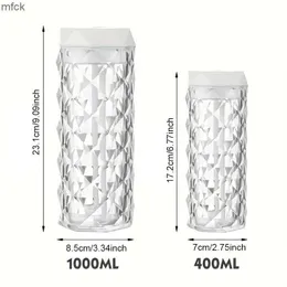 加湿器フレグランスランプ1PCS 400/1000mlカラフルなUSBクリスタル加湿器、アロマセラピーとベッドルームとデスクトップの空気浄化