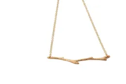 Mode Plant Shape Plated Gold Neckor Long Branch Pendant Halsband för kvinnliga gåvor Whole4118006