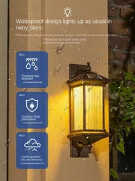 Vägglampa solenergi utomhus vattentät kinesisk stil kopplingsfri changhong glas aluminium dörr IP65