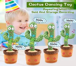 Dancing Talking Şarkı Söyleyen Kaktüs Dolgulu Peluş Oyuncak Electronic Potted ile Erken Eğitim Oyuncakları Çocuklar İçin Funnytoy 50pcs9035071