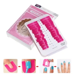 2024 26pcs/set 10 tamanhos g forma de curva protetor de unhas verniz escudo tampa de dedo dedo adesivos franceses à prova de derramamento manicure clipes de unhas - Para pregos