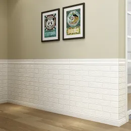 1m 3D Wallpaper Stickers Roll Panel White Soft Foam Brick Marble Rock Cobblestone DIY Wall Home Room Decor Protect