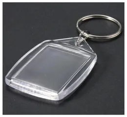 50 Pcs Clear Acrylic Plastic Blank Keyrings Insert Passport Po Keychain Keyfobs Keychian Key Chain Ring6671537