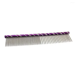Dog Apparel Stainless Steel Cat Shedding Comb Pet Grooming Trimming With Different Spaced Teeth (Purple) Equipment