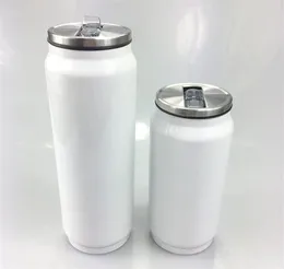 12oz 17oz Sublimation Can Stainless Steel Water Bottle Vacuum Wine Tumbler with Straw Lid Drinking Bottles Insulated Coffee Mug DI5695581