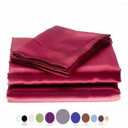 Bedding Sets Silky Soft Solid Matte-Juegos de Sbanas Satn Sin Brillo Bolsillo Profundo