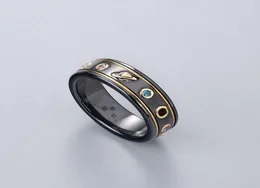 Siyah Beyaz Seramik Küme Bant Halkalar Bague Anillos Erkek ve Kadın Nişan Düğün Çift Takı Lover Hediye2845703