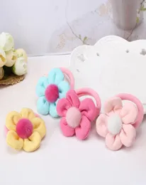 Neue Baby Kids Gummi Stirnbänder Tiara Stoff Blume Haarzubehör Kinder Kopfbedeckung Pompon Elastic Hair Band Mädchen Gummi Band9090857