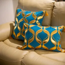 Yastık lüks pu nakış kapağı ev için kuzusun eğrisi dalgalanma almofada asılı cojines dekorativos para kanepe dekor