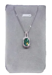 Раунд 2CT Green Moissanite Pendant 925 Severling Silver Charm Swedding Bendant