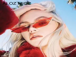 ALOZ MICC NEUE MODE CAT EYE SUNGLASSE Women Brand Designer Vintage Randless Sun Brille weibliche kleine Rahmen Retro Brillen UV402575135