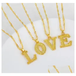 Anhänger Halskette winziges Gold Initial Buchstabe Halskette für Frauen Hip Hop A-Z Alphabet Vintage Statement Schmuck Weihnachtsgeschenk Bijoux dro dhk2o