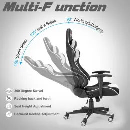 Polar Aurora Gaming Chair: High-Back PU Leather Office Ergonomic