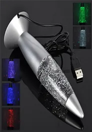 3D Rocket Multi Color Alteração de lava LAVA RGB LED GLITTER GLITTER HOME NOITE LUZ LUZ DA LAMPADE NOITE DE CAMA