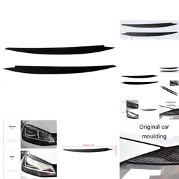 新しい車のヘッドランプヘッドライトカバートリミングエクステリア保護ステッカーゴルフ7 2014-2020に適しています