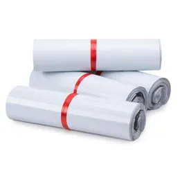 100 pezzi Lot White Plastic Plasticel Posibine Courier Borse Poly Express Pacchetto auto adesivo merci Pacchi SOCCAGGIO S201Q5921861