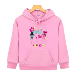 Trolls Musik ist die Jourkey Children's Sweatshirts Manga -Kleidung Baby Jungen Mädchen Langarm Pullover Kleinkind Pullover Hip Hop