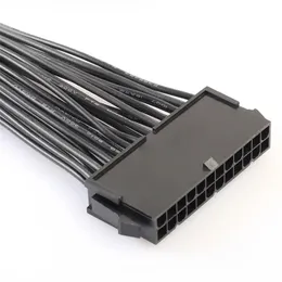 Nowy nowy luz 2024 30 cm Podwójny trzy adapter przedłużenia kabla PSU dla 20+4 24-pinowy ATX Płyta główna Zasilacz Synchronizuj Synchronizę