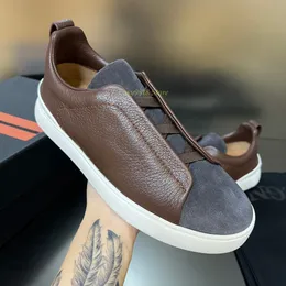 Sneakers Herren Trainer Luxusschuhe Designer Sneaker für Männer Triple S flache Mules Elastizitätskreuzbänder lässig Low-Top Vintage Cowhide Wildleder Weiche echte Lederschuh