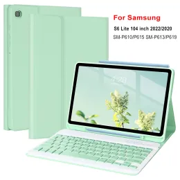 Case Wireless Bluetooth -Tastaturkoffer für Samsung Galaxy Tab S6 Lite 10.4 Zoll 2022 2020 SMP610 P615 P613 P619 Ledertafelabdeckung