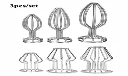 ステンレススチールホローアナルセクシーなおもちゃをストラップン雌のマスターヴァーター拡張器拡張器用プラグバットプラグマッサージャー3サイズ4325109