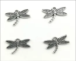 100pcs Lot Dragonfly Almoy Charms Pendants Retro Biżuteria Making DIY Bierek Starożytny srebrny wisiorek do bransoletki 14x18m9778479