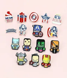 Caracteres de quadrinhos de desenhos animados Broooch Metal Pins Super Hero Hero Studios Detective Pin Pin Capitão Shield Villain Badge Jewelry9272925