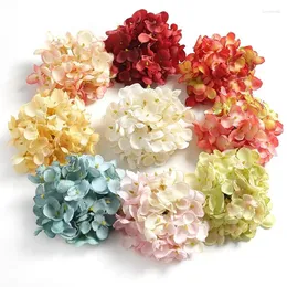 Decorative Flowers 3Pcs Artificial Hydrangea 10cm Fake For Home Decor Wedding Marriage Decoration Supplies DIY Wreath Accessories