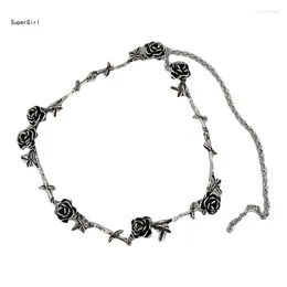 CHOKER CACCOLA GOTICA SET CAMELLIA FLOWER CLAVICOLA GETTÀ GIOTHI GIOTHE HALLOWEEN NATALE RAGGIO PER GIRLE DONNA