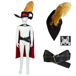 Kostüm Halloween Puss in Stiefel Kollegen Anime Film Erwachsener Kinder Cosplay Kostüm Cloak Hat Belt Anzug Katze Vollkostüm