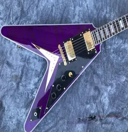 Customized Purple Flying V Shaped Electric Guitar withThe Whole2020 New Brand the Mahogany Body and NeckCan be Customized9047882