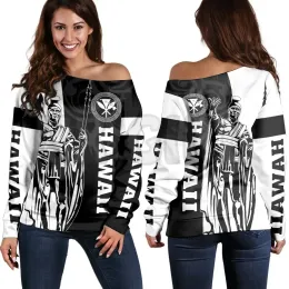 Dresses YX GIRL Hawaii King Polynesian White 3D Printed Novelty Women Casual Long Sleeve Sweater Pullover