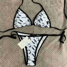 Frauen Badebekleidung Designer klassischer Trendbrief gedruckter Badeanzug für Frauenbikini kleiner Duft, Draw String AOBJ