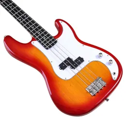 Kabel 43 Zoll Elektro Bass Gitarre 4 String High Gloss Pb Gitarre Basswood Body 21 Bünde Schwarze Kirsch Bass Gitarre