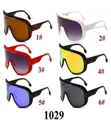 Overize Cover One Place Designer Sunglasses Kobiety moda Big Frame Men WindProof Luster Coating Coating 6 kolorów 10pcs szybki statek1227001