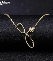 Custom Halsketten Edelstahl Halskette Stethoskop Personalisierter Name Halsketten für Frauen Krankenschwester und Ärzte Schmuck 1125057