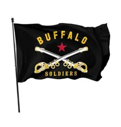 Buffalo Soldier America História 3039 x 5039ft Bandeiras ao ar livre Banners 100d Polyester High Quality com Brass GROMM4176016