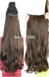 Теплостойкость синтетических вьющихся волнистых волос Расширение 34 Полная голова 5 Клип в разгибании волос.
